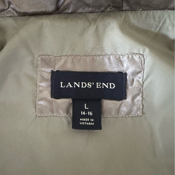 LANDS’ END SILVER GOOSE DOWN JACKET SIZE LARGE 14/16 - Picture 9 of 15